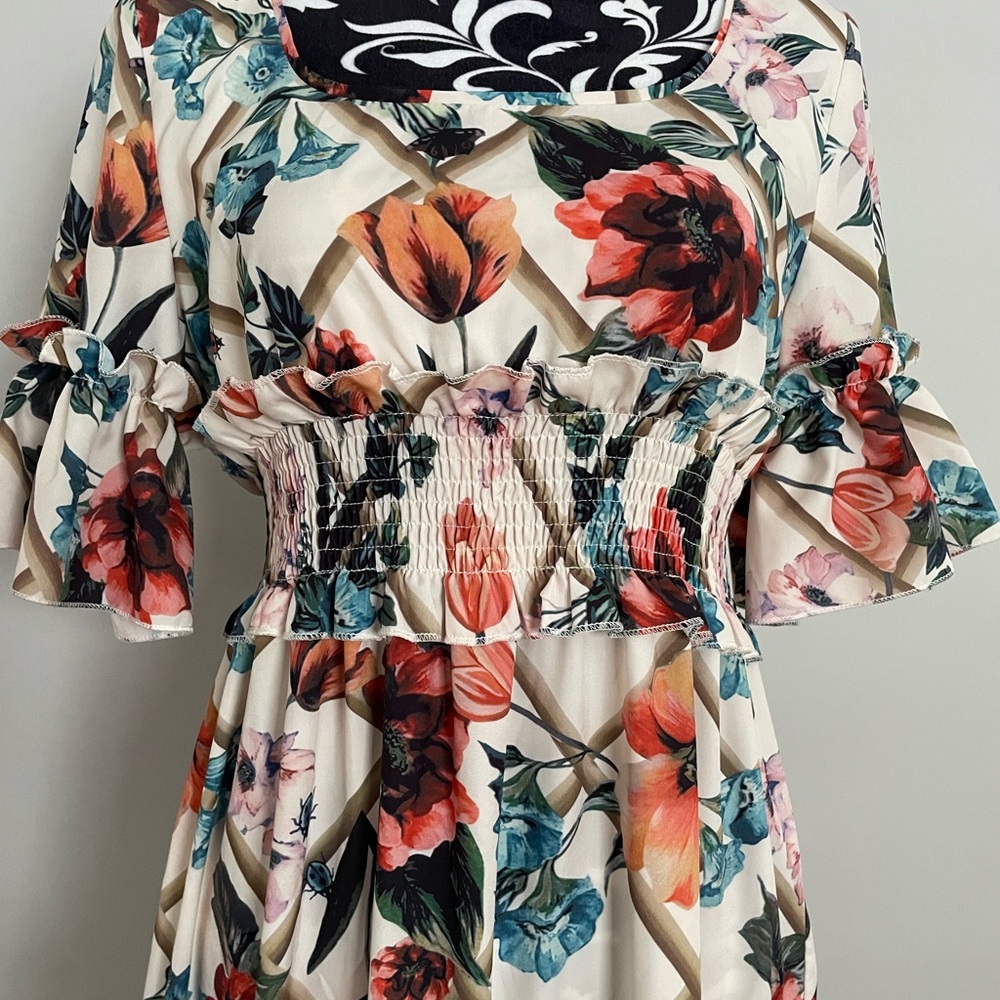 Floral Ruffle Sleeve dress